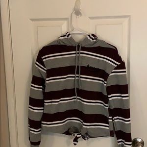 Purple and Black Striped “ Amour” Pullover Hoodie